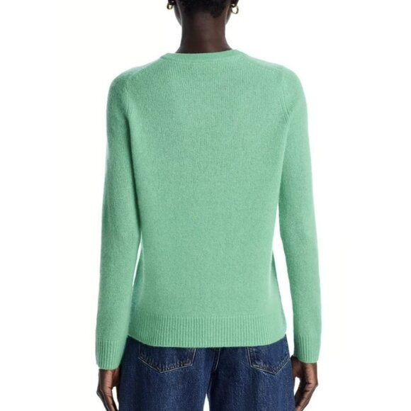 C By Bloomingdales Cashmere Crewneck Sweater Medium Fern Green - Picture 2 of 6